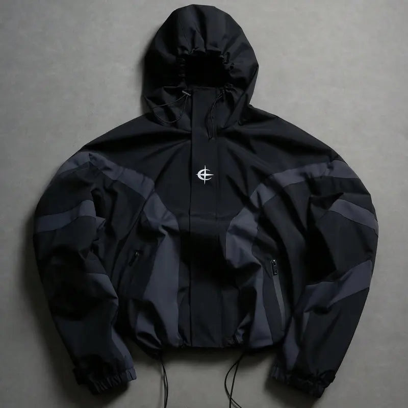 Men’s Outdoor Vintage Streetwear Jacket Zip Up Casual Windbreaker Lightweight Hooded