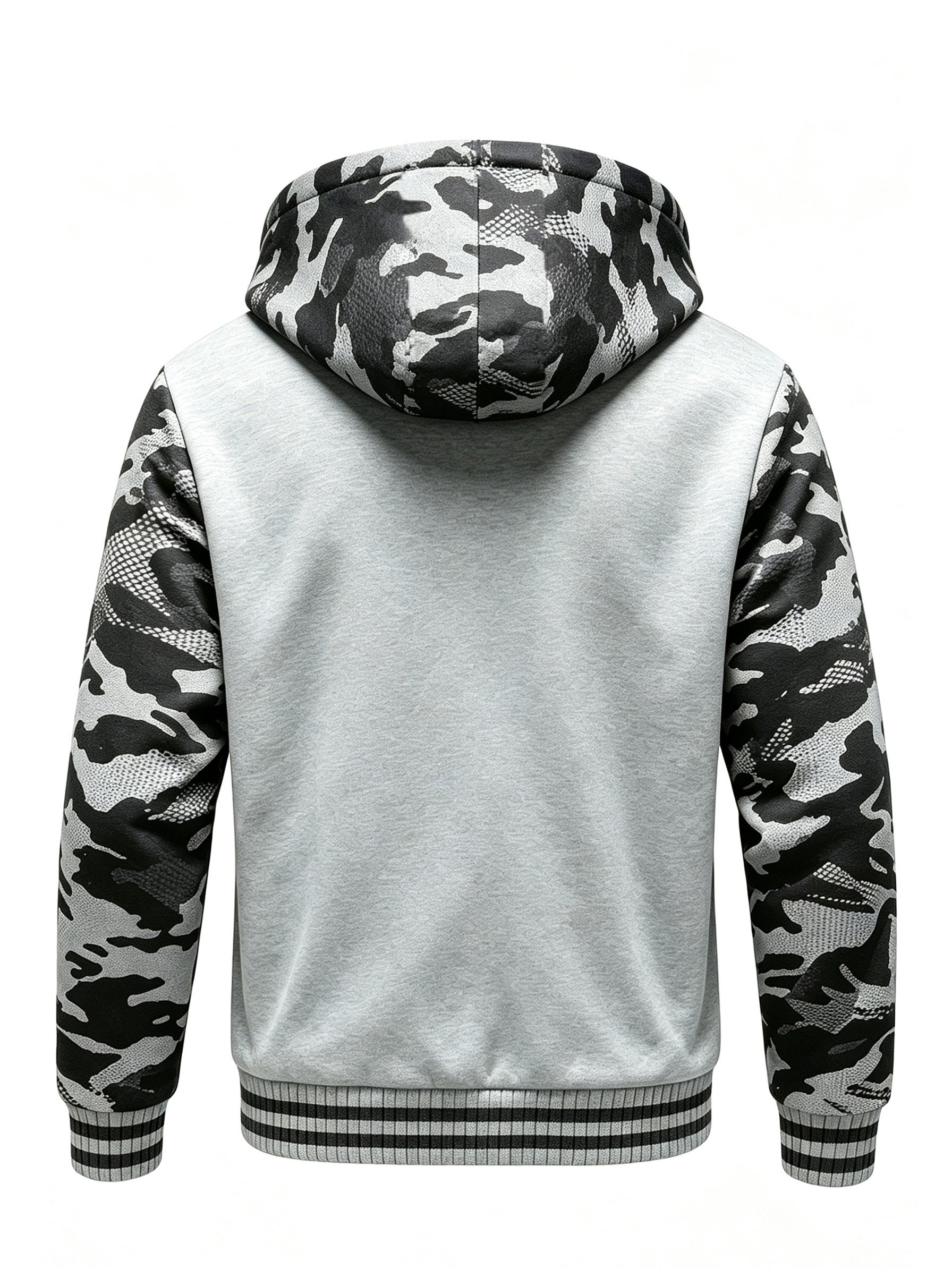 Men's Autumn Fleece Zip-Up Hoodie Cardigan with Warm Lined Design