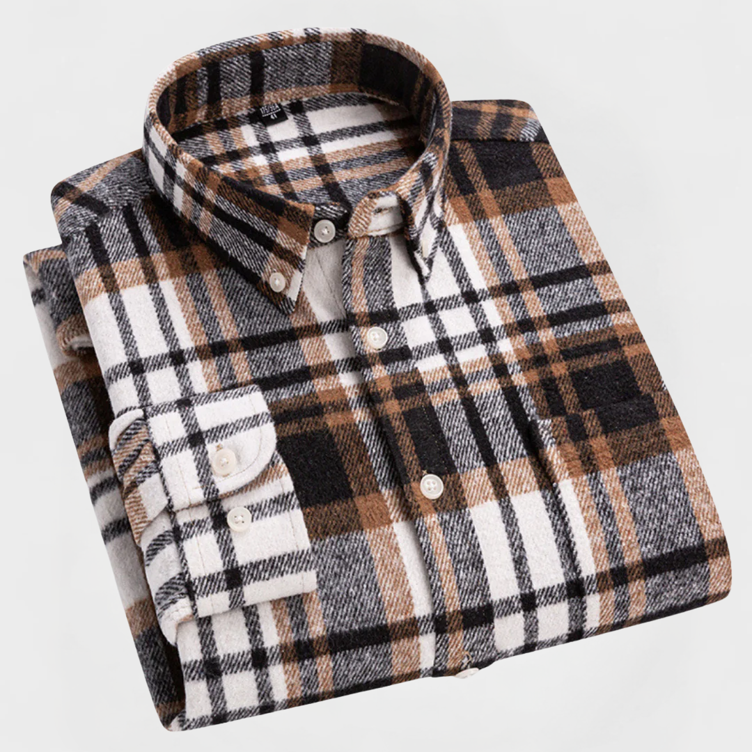 The Modern Gentleman’s Flannel Pattern Button Blouse