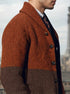Men’s Thick Warm Cardigan – Block Knit Button-Up Jacket - Solorfit
