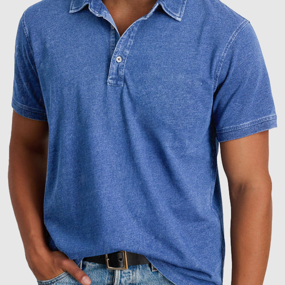 Men’s Polo Shirt Short Sleeve Casual Button Collar Everyday Top