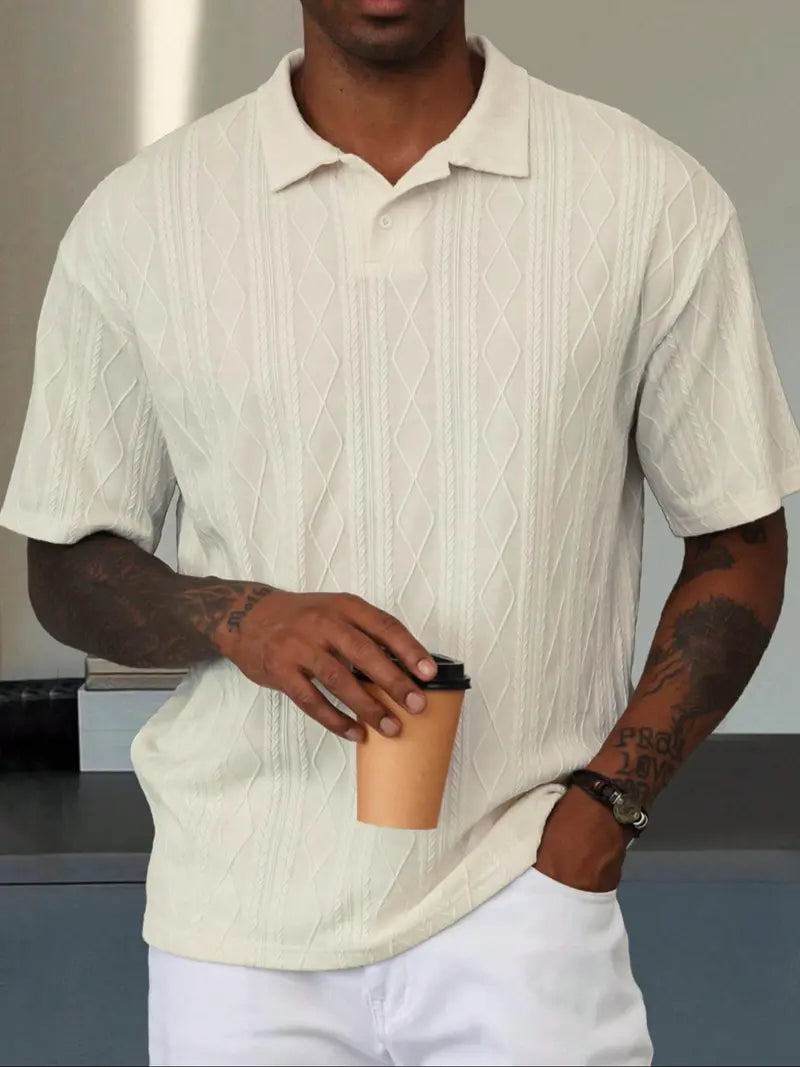 Men’s Polo Shirt Short Sleeve Casual Button Up Everyday Top