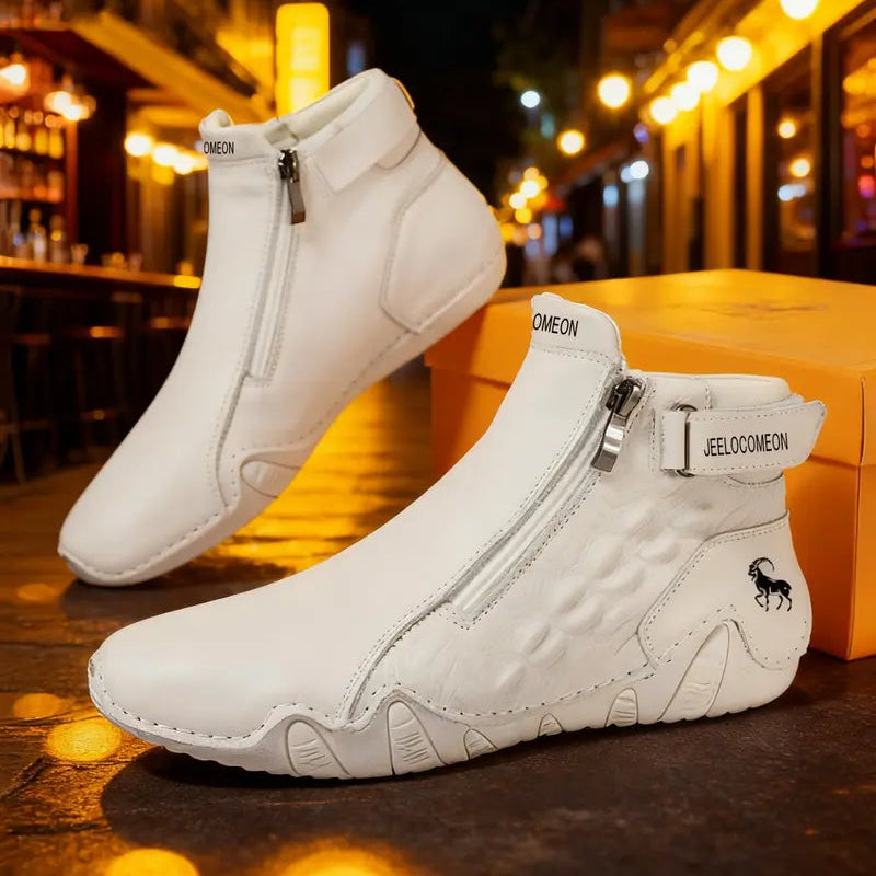 Men's Zip-Up Ankle Boots with Outdoor Streetwear Style