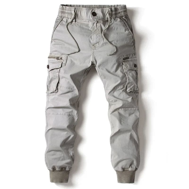 Men’s Cargo Jogger Pants Drawstring Elastic Waist Tactical Utility Trousers