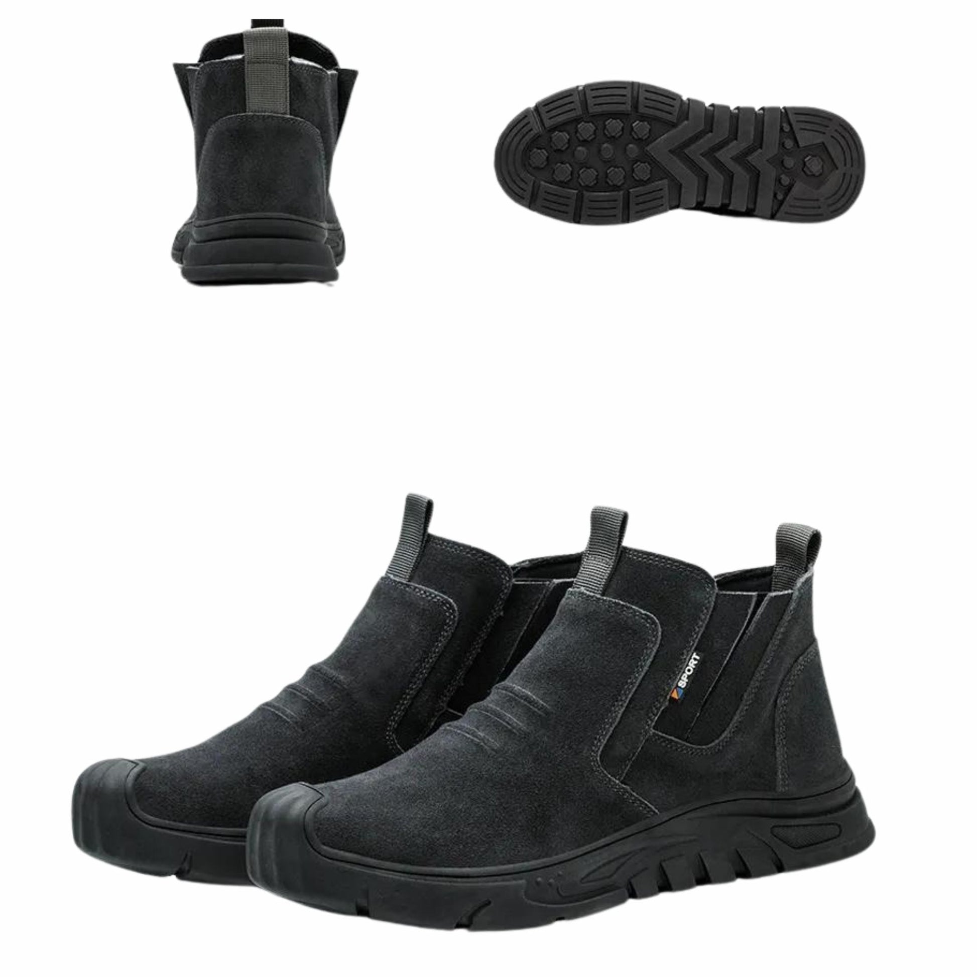 Men’s Steel Toe Work Boots – Durable Safety Boots with Slip-Resistant Sole - Solorfit