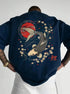 Men's Casual Koi & Cherry Blossom T-Shirt – Loose Fit Summer Top with Glossy Finish - Solorfit