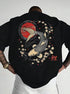 Men's Casual Koi & Cherry Blossom T-Shirt – Loose Fit Summer Top with Glossy Finish - Solorfit