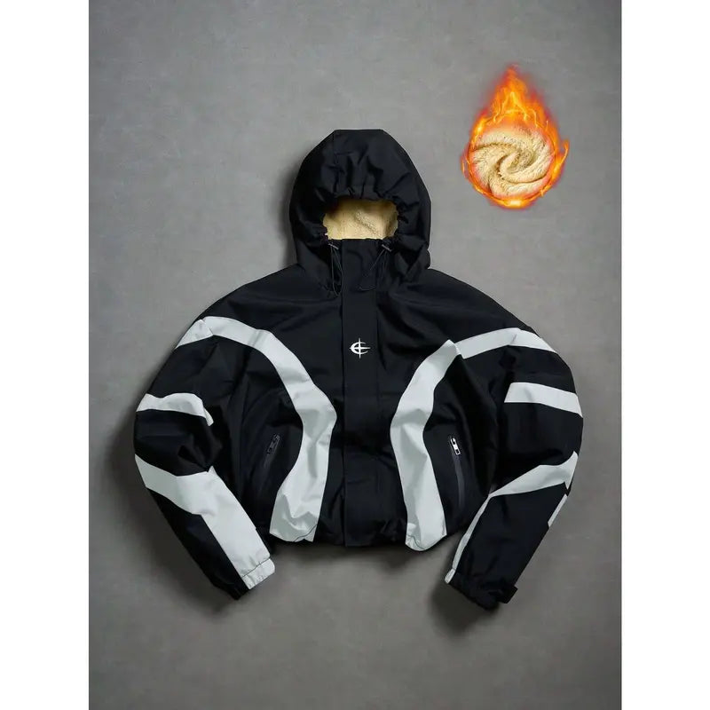 Men’s Outdoor Vintage Streetwear Jacket Zip Up Casual Windbreaker Lightweight Hooded