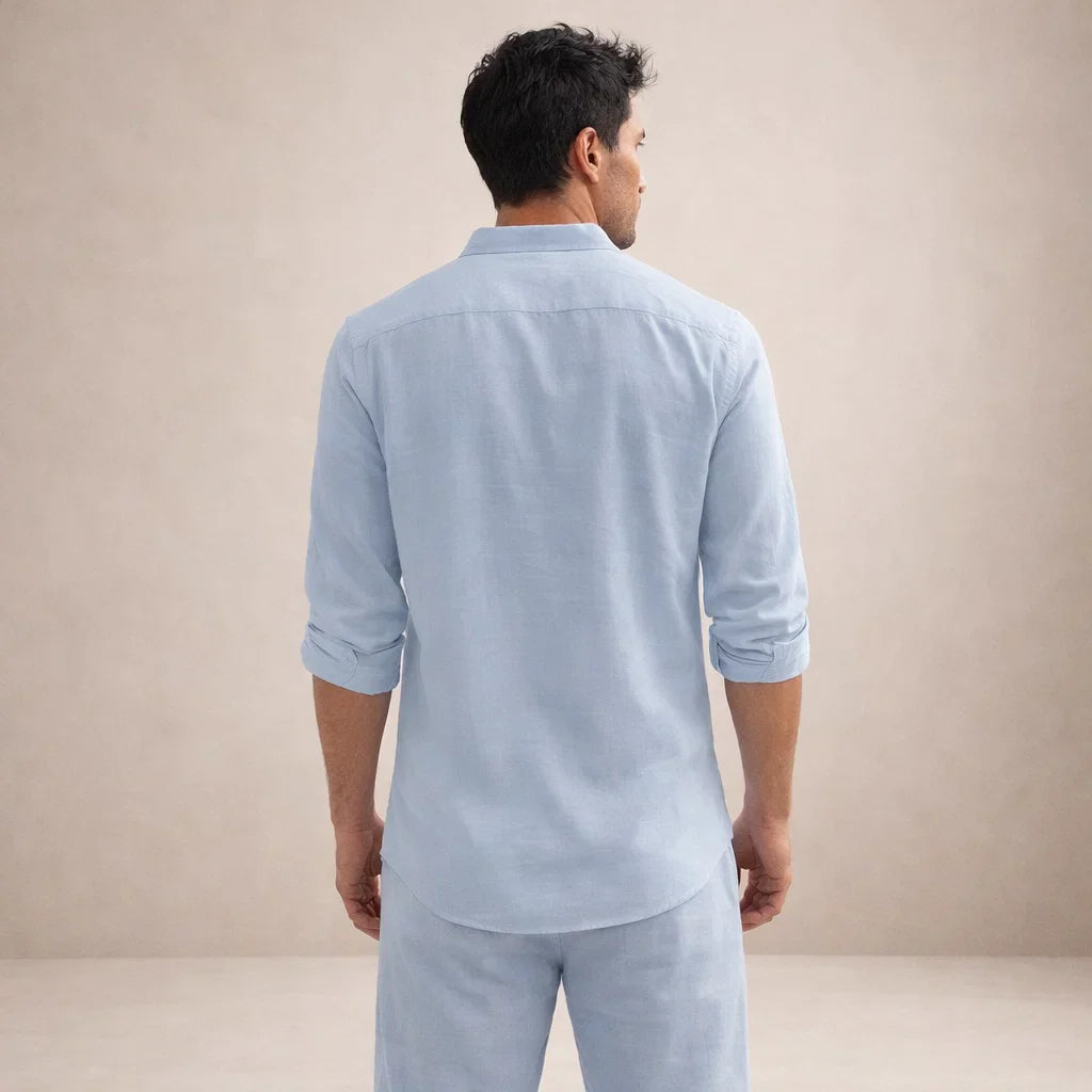 Akiva Men’s Stylish Two-Piece Set – Casual Shirt and Matching Pants Outfit