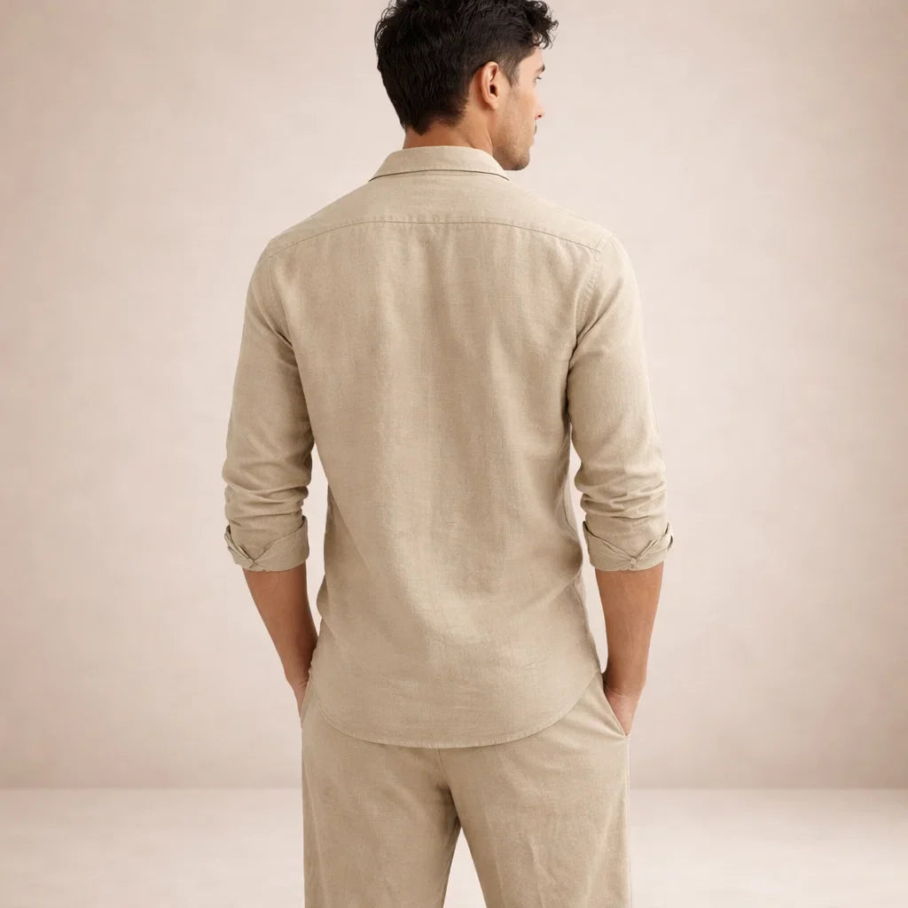 Akiva Men’s Stylish Two-Piece Set – Casual Shirt and Matching Pants Outfit