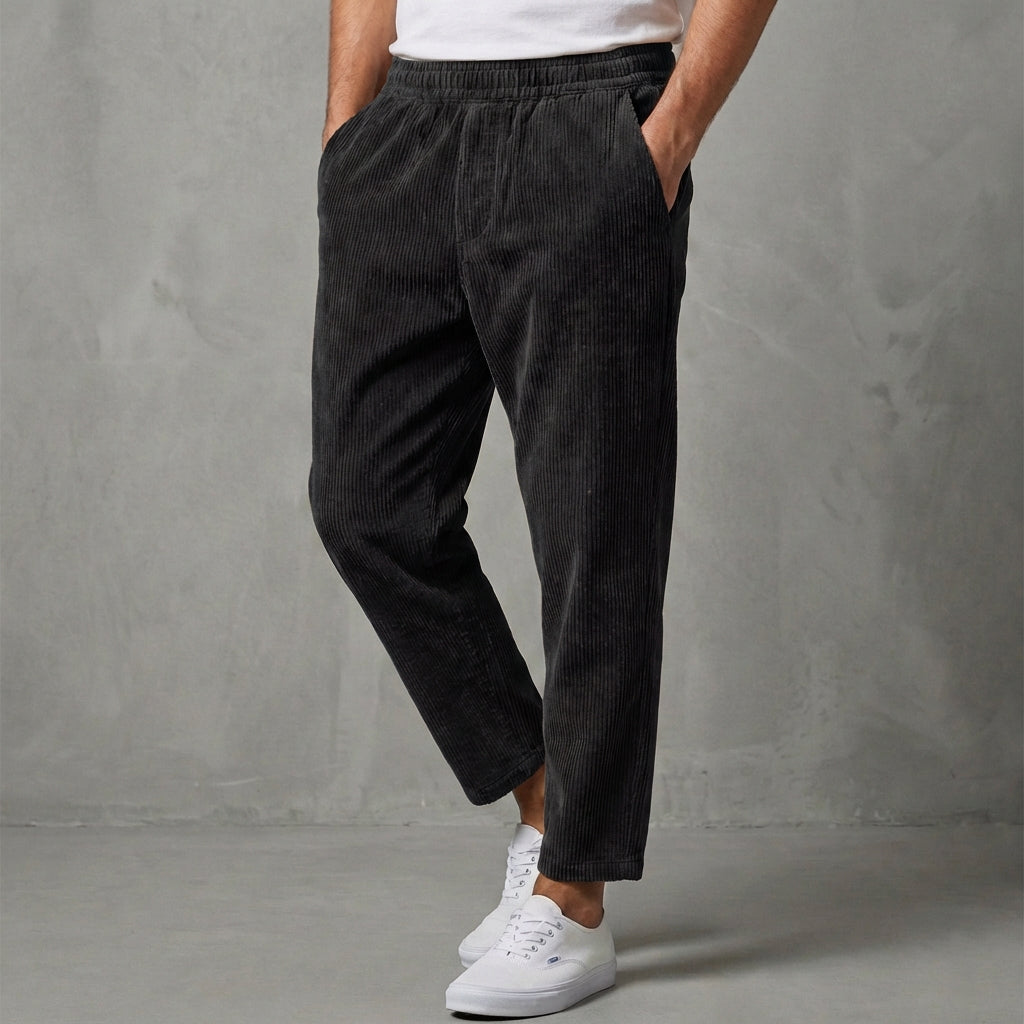 Men's Relaxed Tailored Summer Trousers with Tapered Silhouette