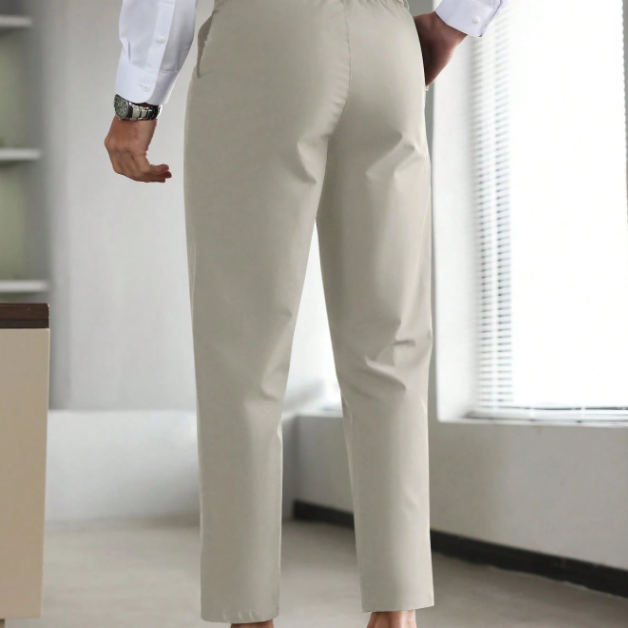Solorfit | Men's Business Casual Solid Color Trousers – Slim Fit Formal Pants with Side Pockets for Work, Office & Daily Wear - Solorfit