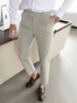 Solorfit | Men's Business Casual Solid Color Trousers – Slim Fit Formal Pants with Side Pockets for Work, Office & Daily Wear - Solorfit