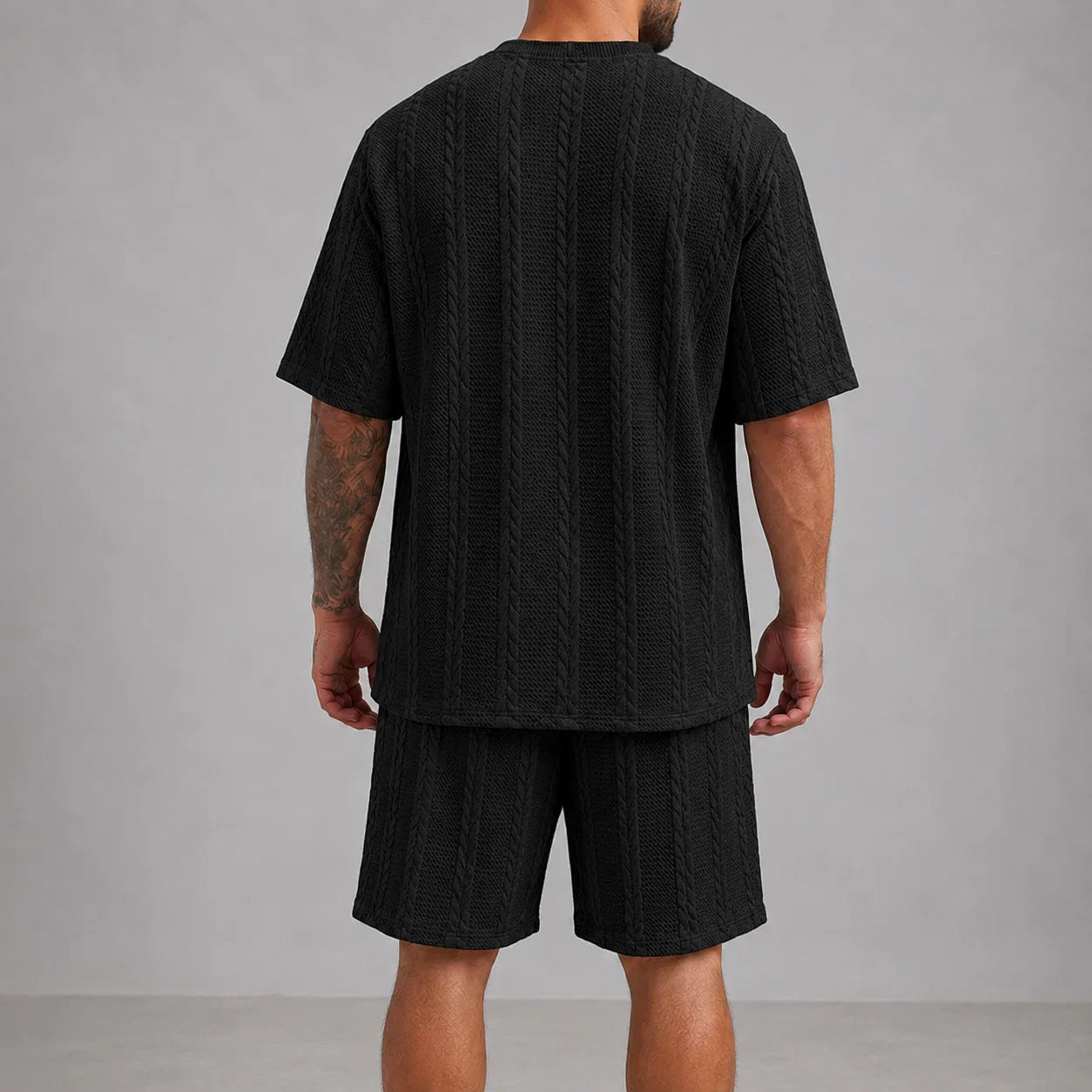 Men’s Short Sleeve Shirt and Shorts Set Casual Relaxed Fit Lounge Outfit