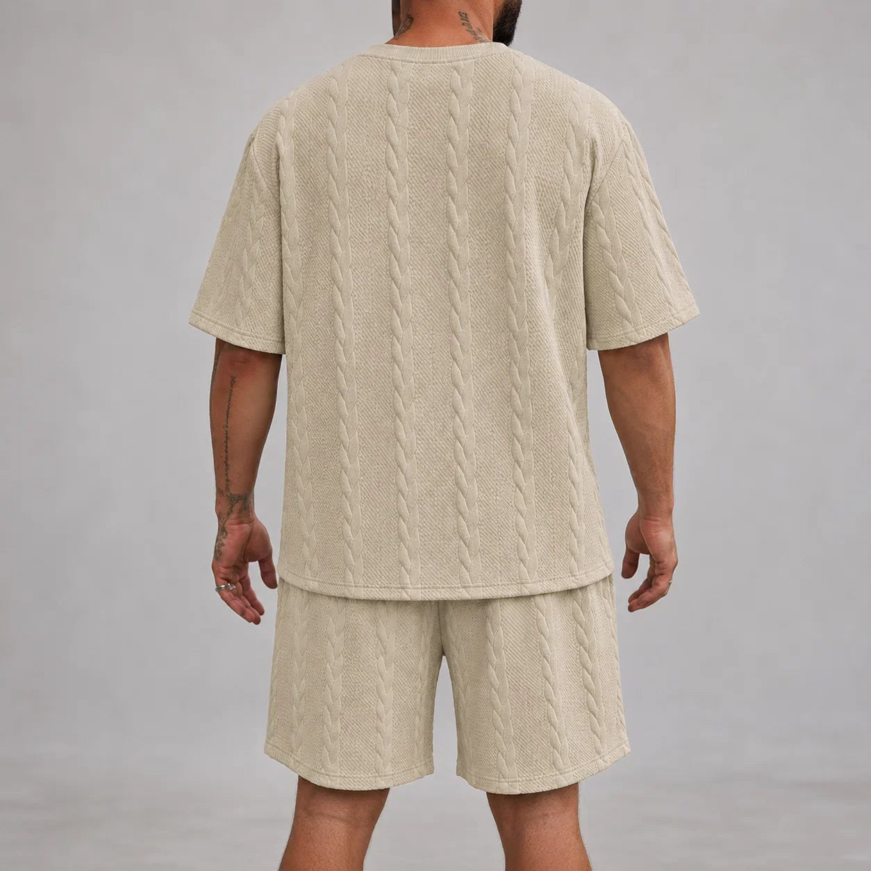 Men’s Short Sleeve Shirt and Shorts Set Casual Relaxed Fit Lounge Outfit
