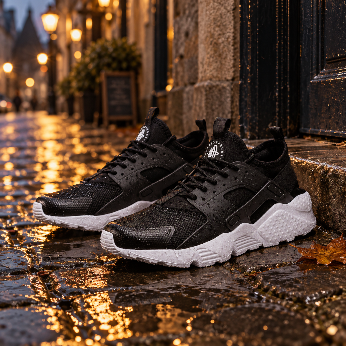 Men’s Low-Top Sneakers with Rounded Toe and Lace-Up Closure