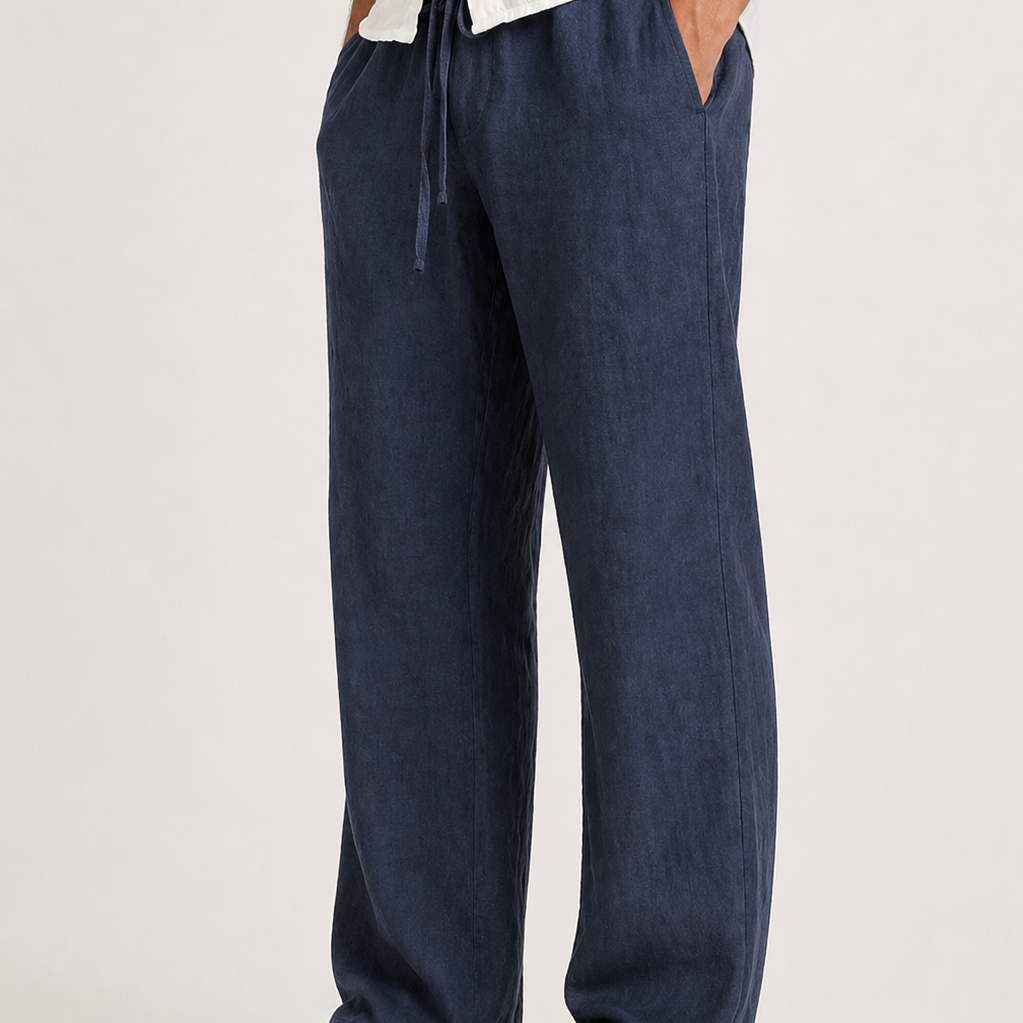 Men's Casual Drawstring Trousers with Relaxed Wide Leg Fit