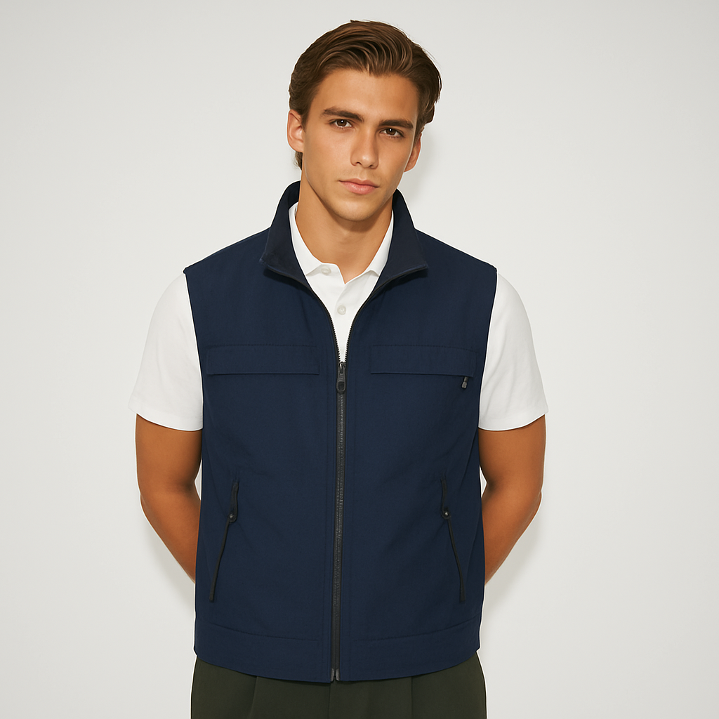 Men's lightweight utility vest for versatile layering