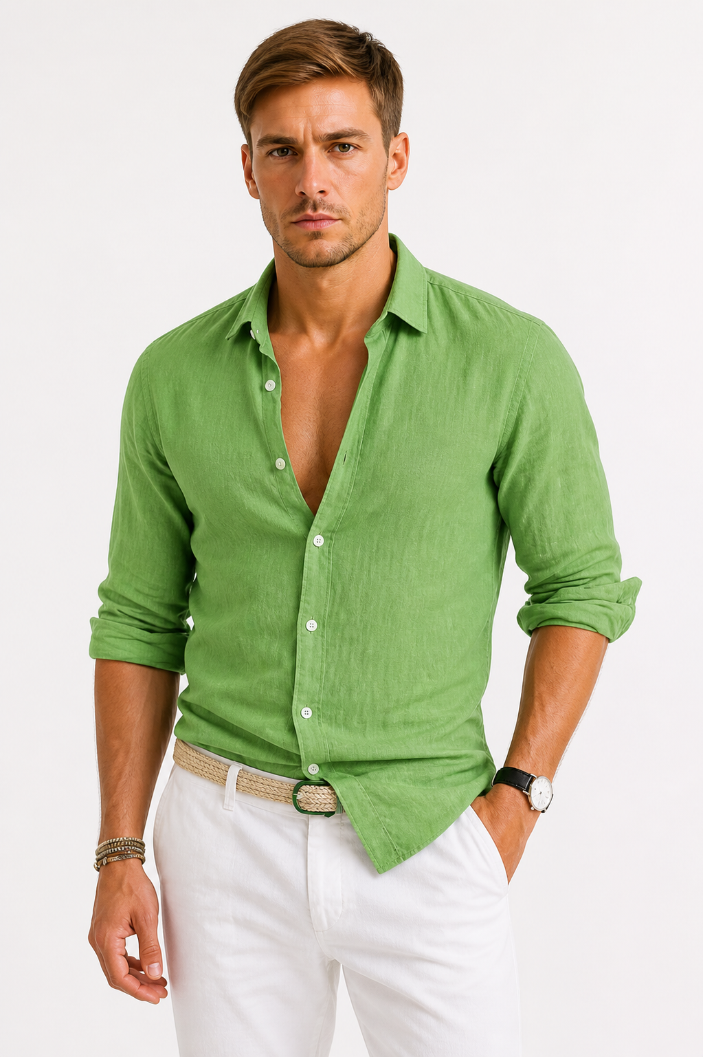 Men’s Casual Button Up Shirt Long Sleeve Relaxed Fit Everyday Shirt