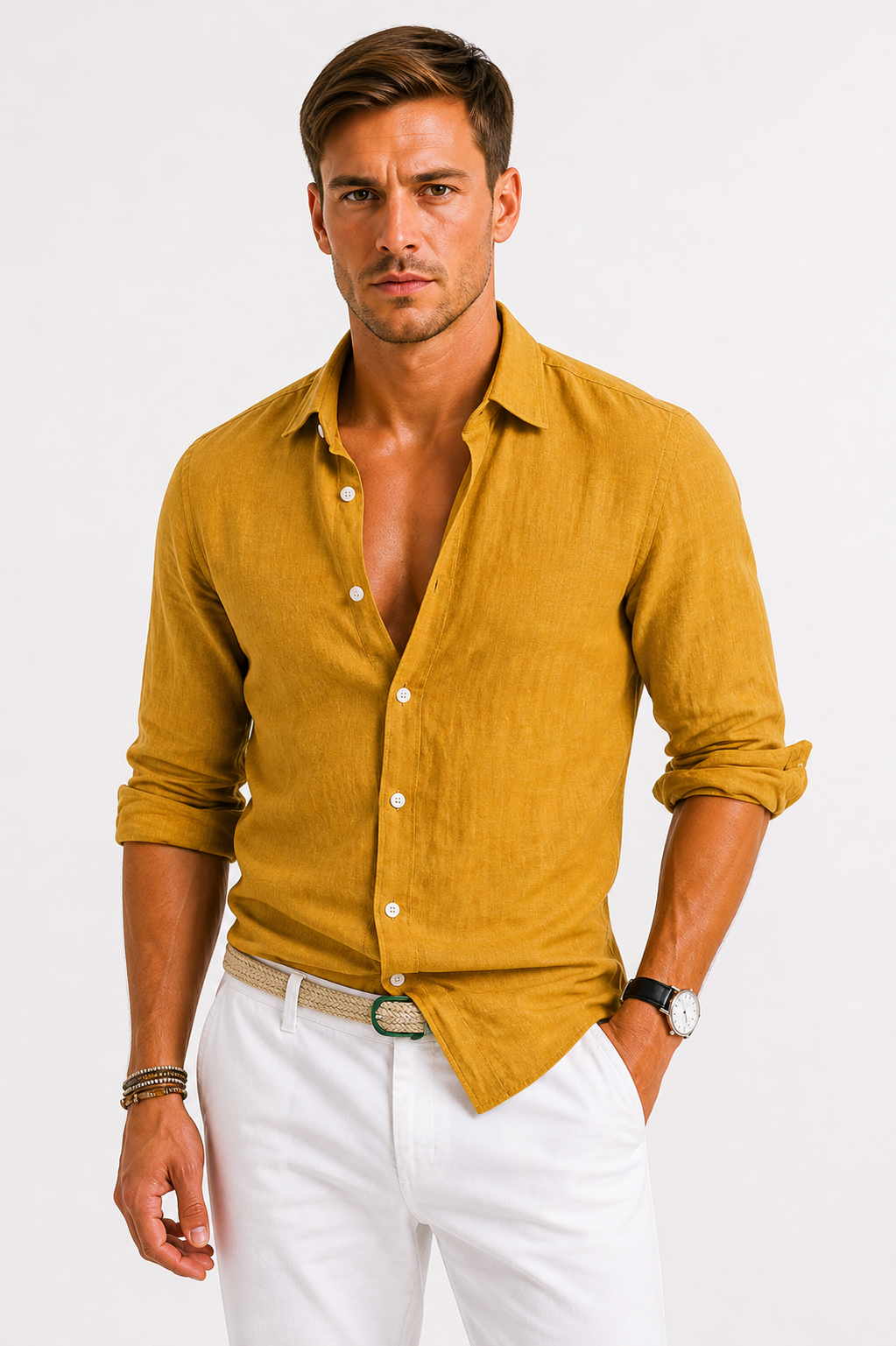 Men’s Casual Button Up Shirt Long Sleeve Relaxed Fit Everyday Shirt