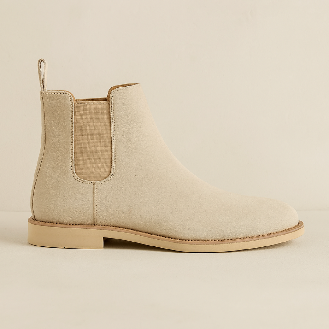 Classic Suede Chelsea Boots for Men – Black Slip-On Boots with Elastic Sides for All-Season Versatility - Solorfit