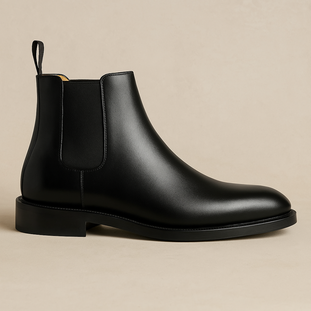 Classic Suede Chelsea Boots for Men – Black Slip-On Boots with Elastic Sides for All-Season Versatility - Solorfit