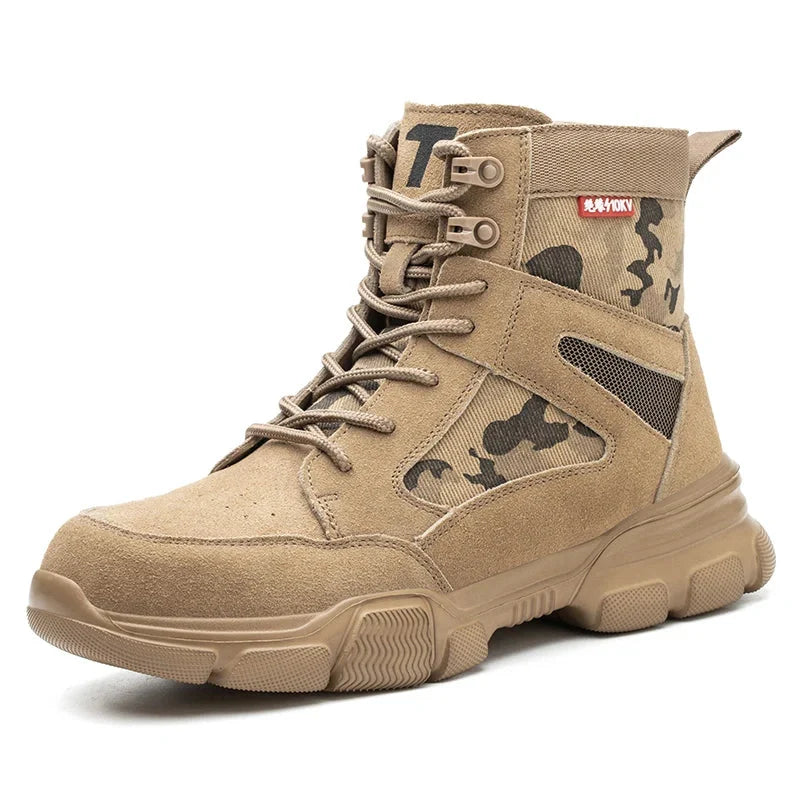 Men’s Steel Toe Safety Boots Puncture Resistant Slip Resistant Work Boots