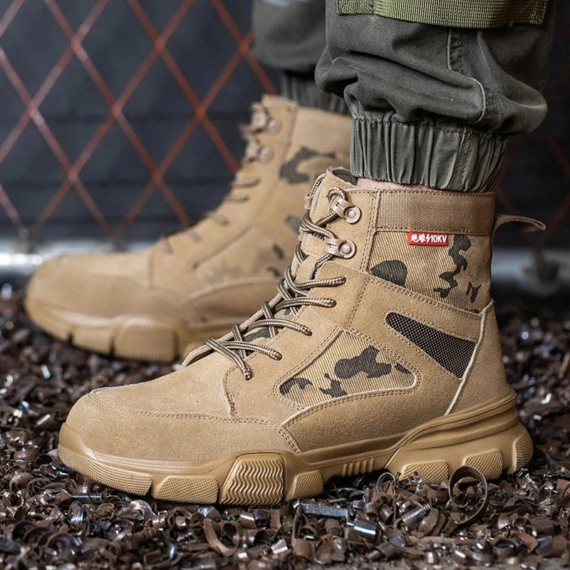 Men’s Steel Toe Safety Boots Puncture Resistant Slip Resistant Work Boots