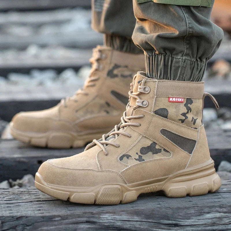 Men’s Steel Toe Safety Boots Puncture Resistant Slip Resistant Work Boots