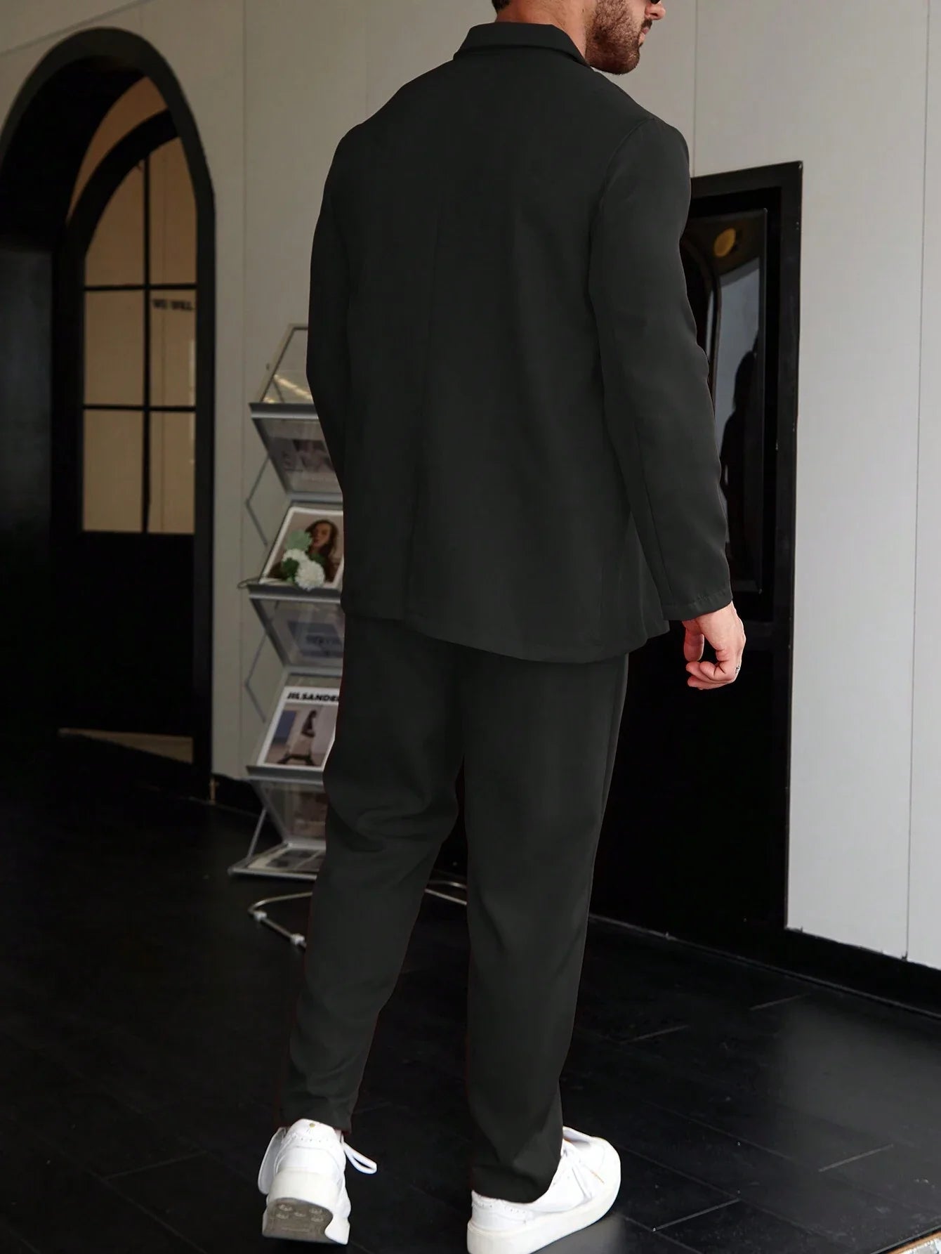 Nivaro | Men’s Solid Color Suit – Two-Piece Blazer and Trousers Set - Solorfit