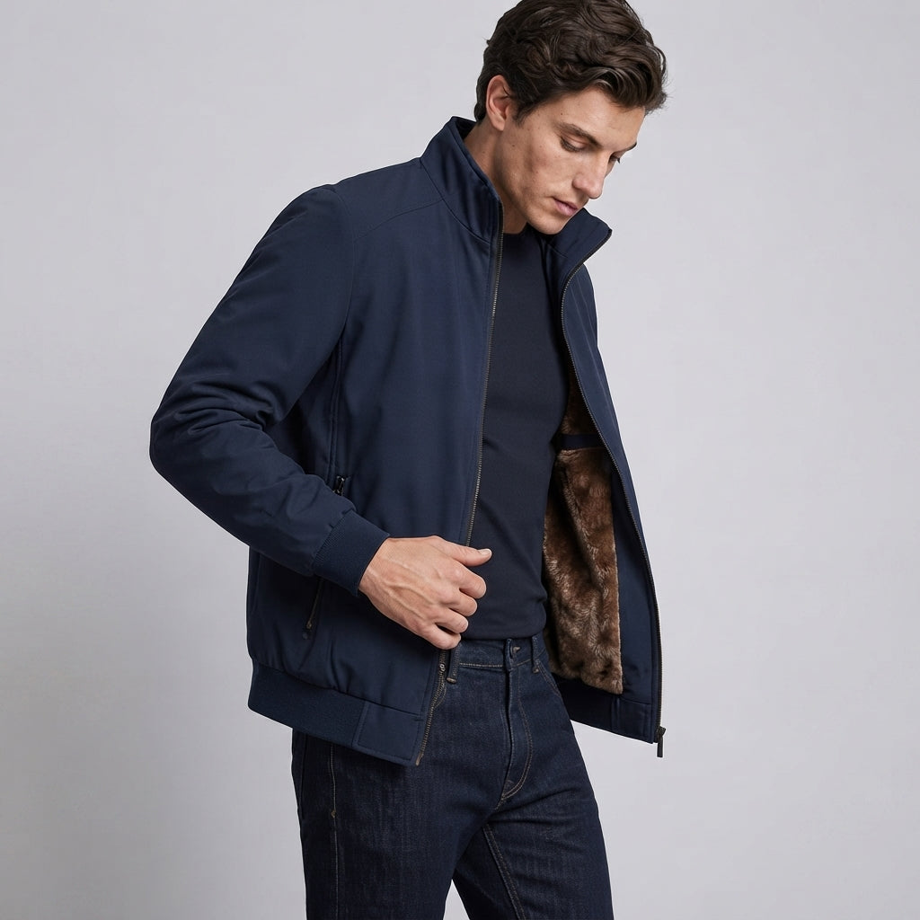 Men’s Casual Bomber Jacket Zip Up Lightweight Everyday Outerwear