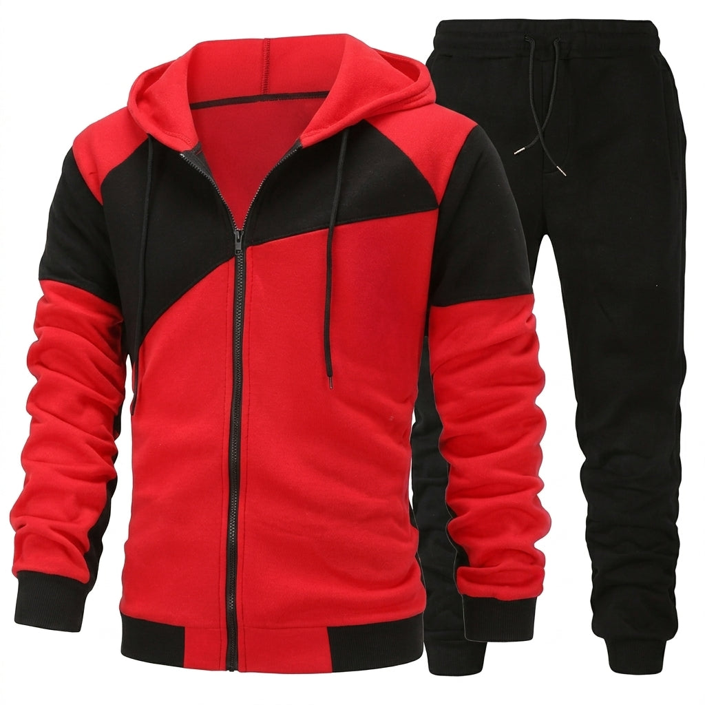 Men’s Hoodie Tracksuit Set Casual Zip Up Jacket Jogger Pants