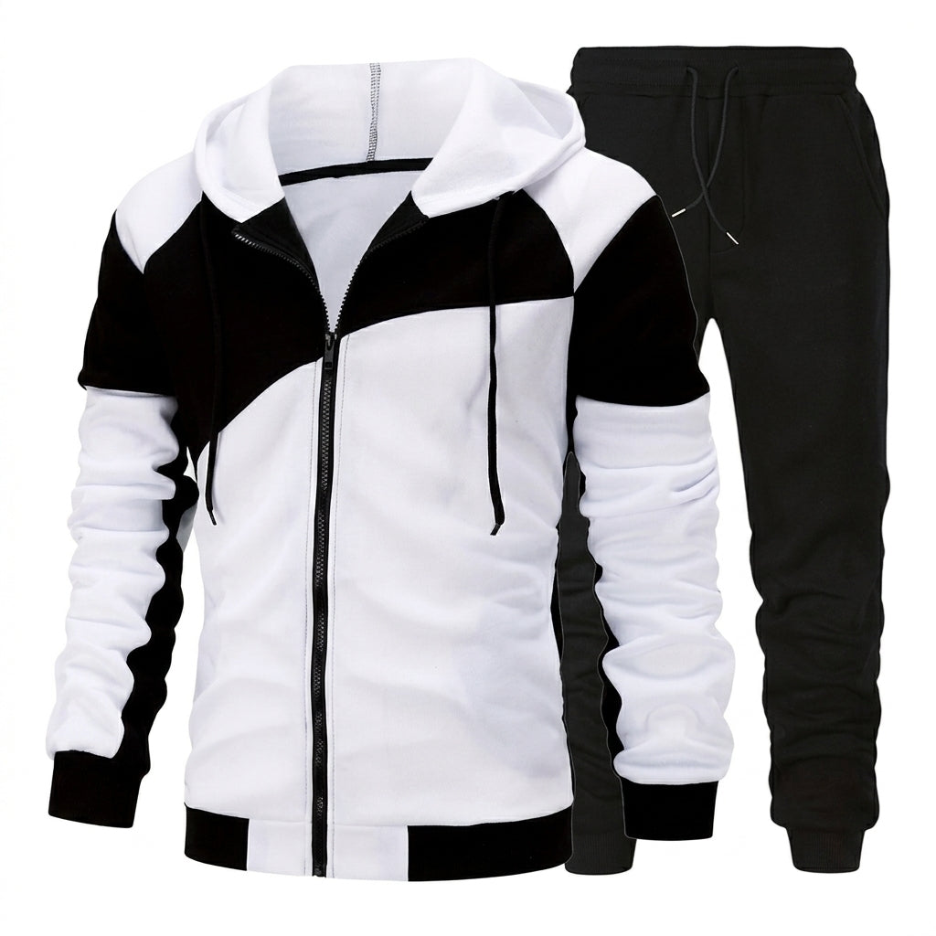 Men’s Hoodie Tracksuit Set Casual Zip Up Jacket Jogger Pants