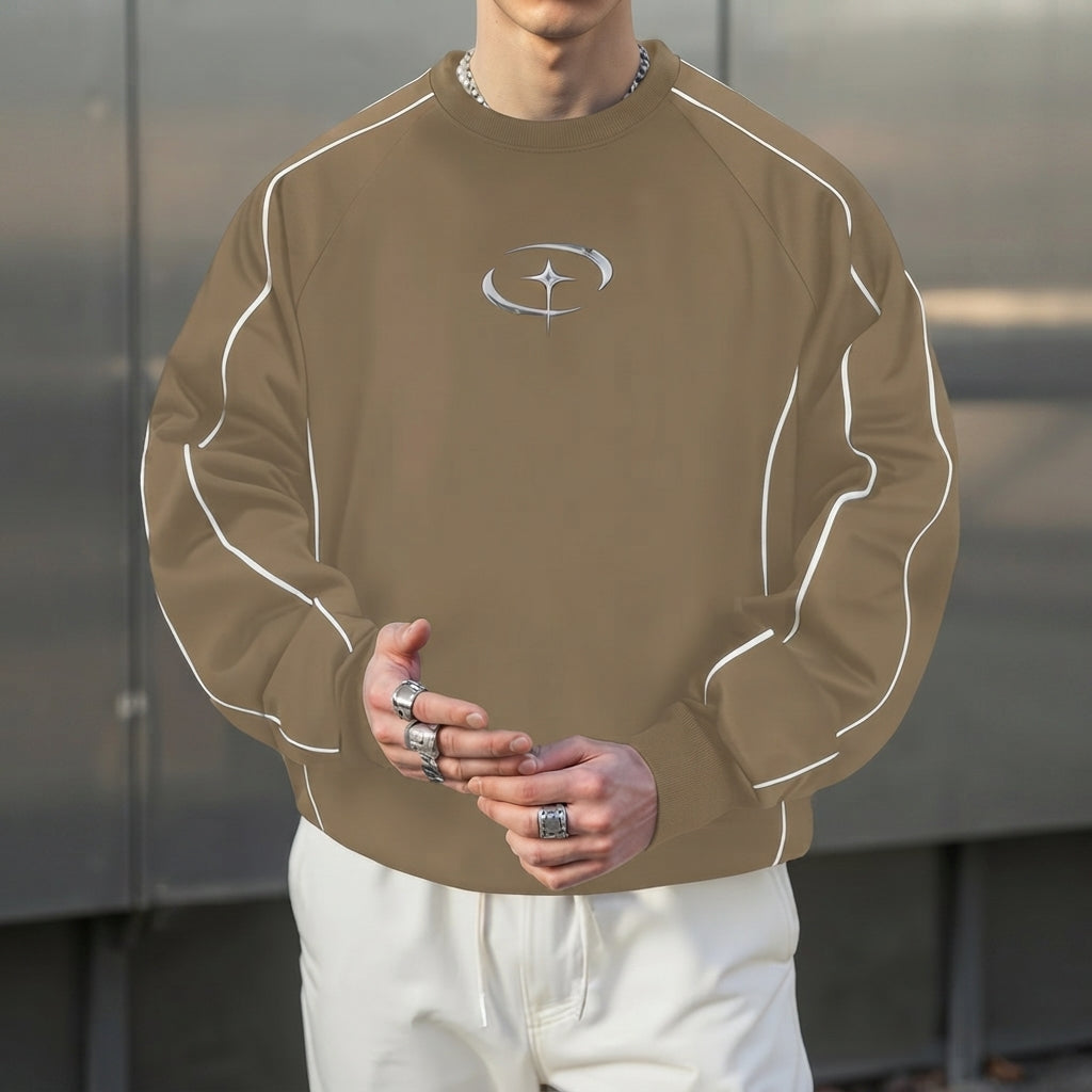 Men’s Crew Neck Sweatshirt Casual Pullover Long Sleeve Top