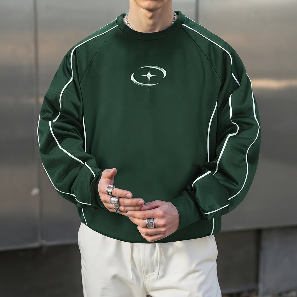 Men’s Crew Neck Sweatshirt Casual Pullover Long Sleeve Top