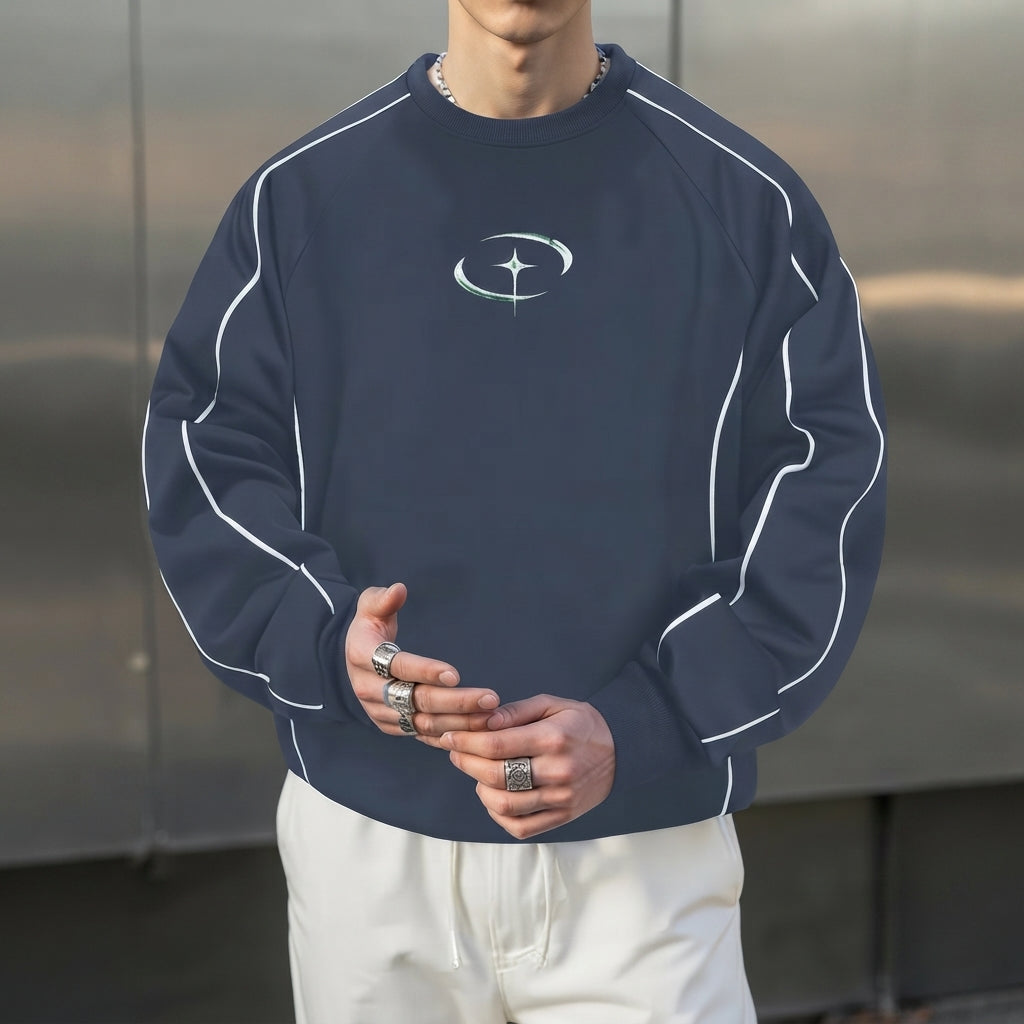 Men’s Crew Neck Sweatshirt Casual Pullover Long Sleeve Top