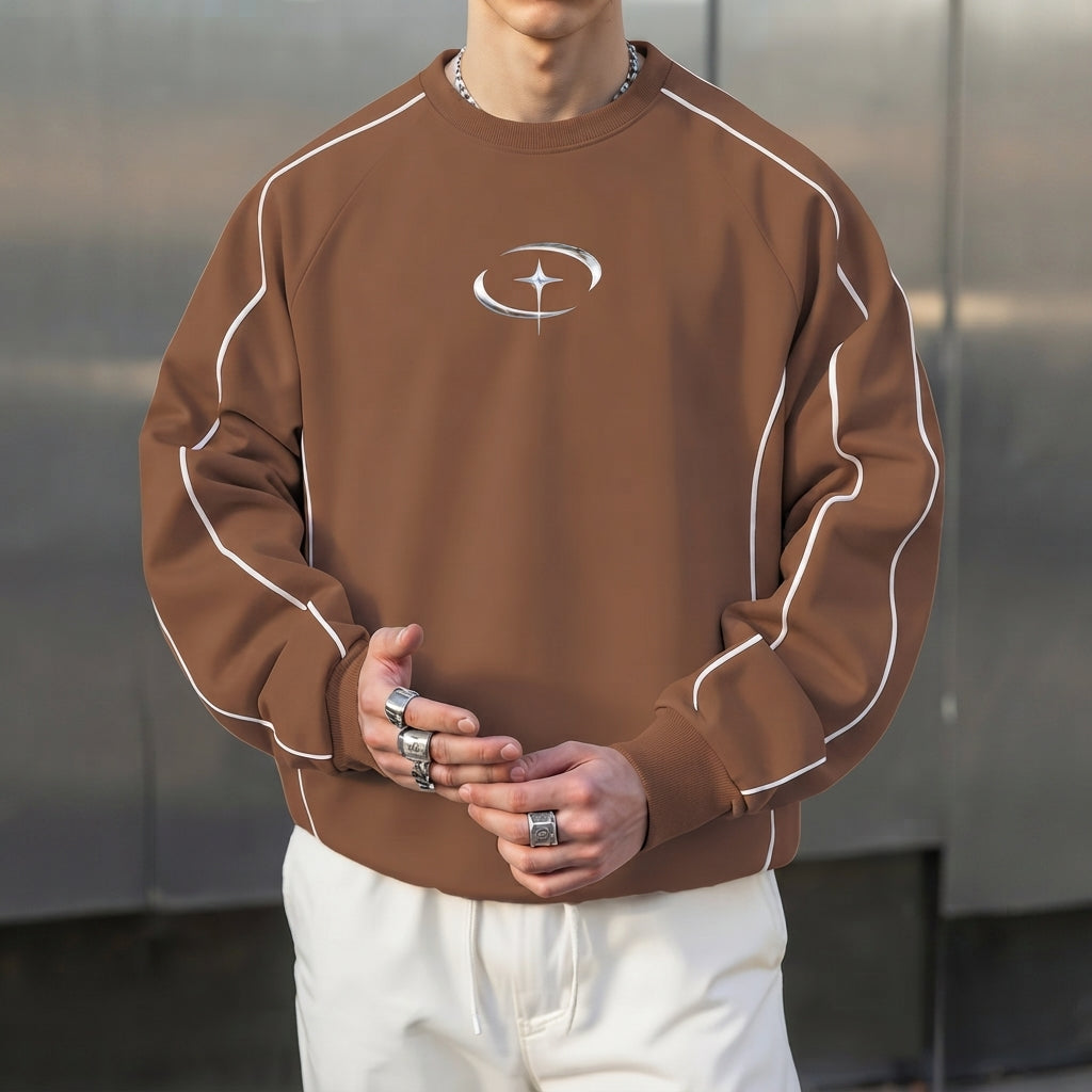 Men’s Crew Neck Sweatshirt Casual Pullover Long Sleeve Top