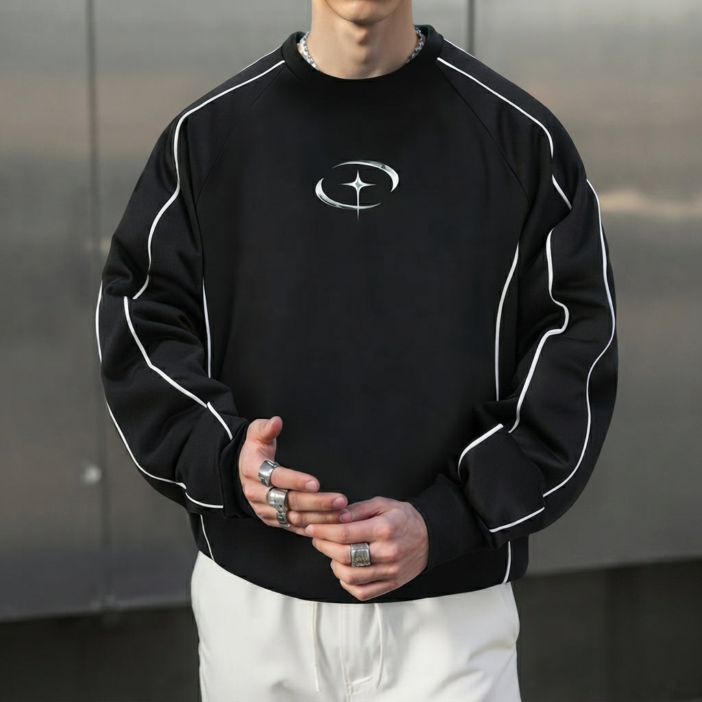 Men’s Crew Neck Sweatshirt Casual Pullover Long Sleeve Top