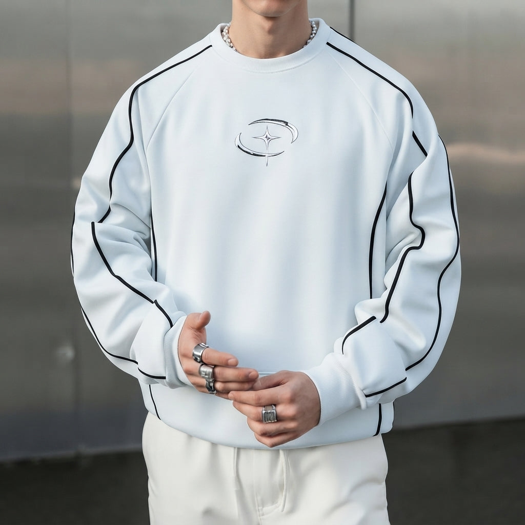 Men’s Crew Neck Sweatshirt Casual Pullover Long Sleeve Top