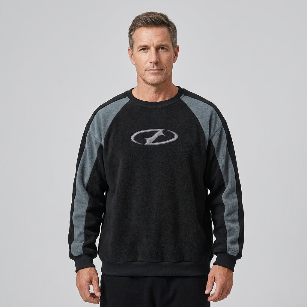 Men’s Color Block Sweatshirt Casual Long Sleeve Crew Neck Top