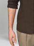 Essential Men Lightweight Linen Shirt - Deep Brown - Solorfit