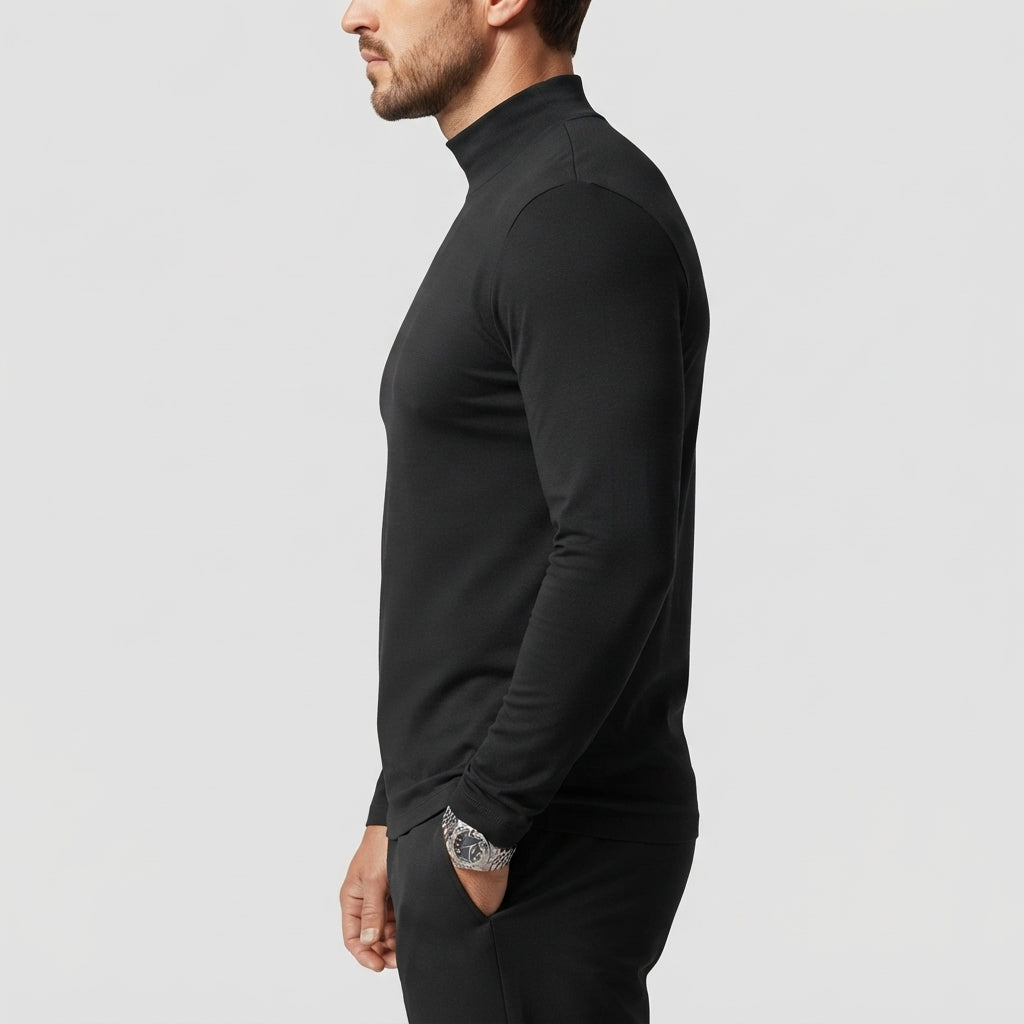 Men’s Turtleneck Shirt Long Sleeve Slim Fit Casual Top