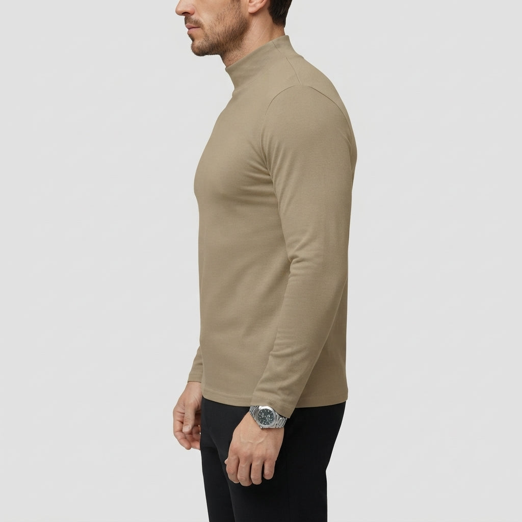Men’s Turtleneck Shirt Long Sleeve Slim Fit Casual Top