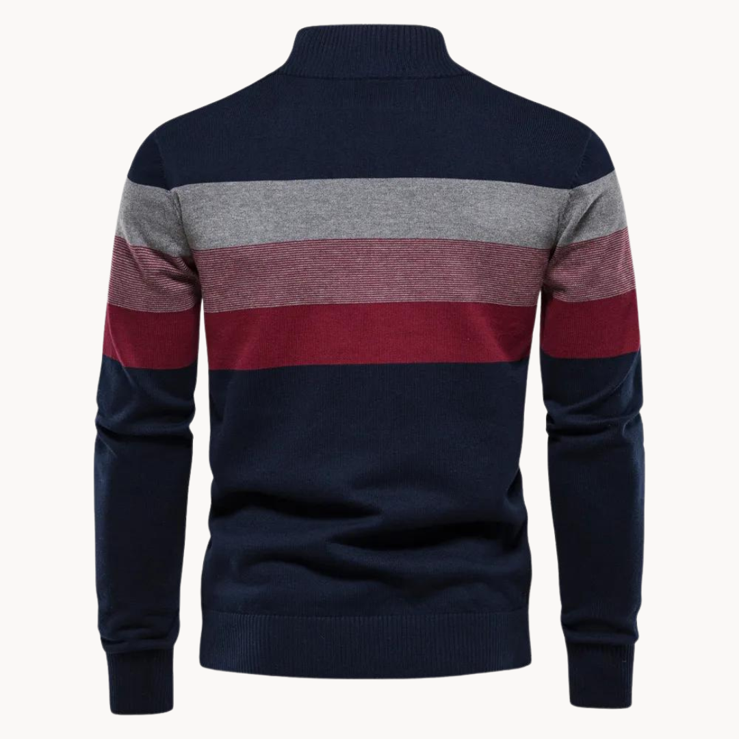 Men’s Quarter-Zip Sweater – Classic Knitted Sweater with Zipper Collar - Solorfit