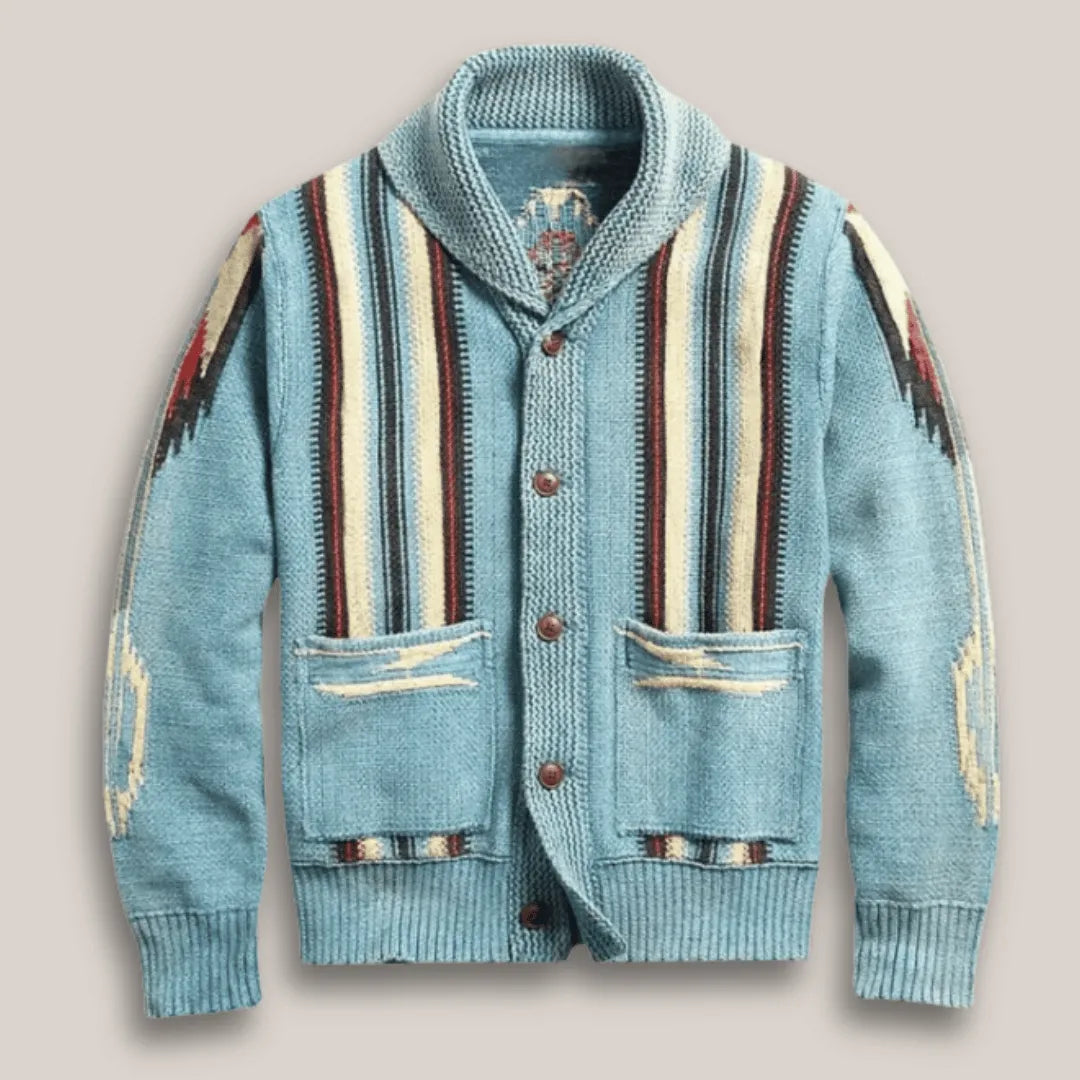 Frontier Weave Men Wool Cardigan - Solorfit
