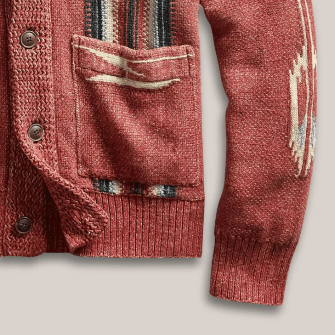Frontier Weave Men Wool Cardigan - Solorfit