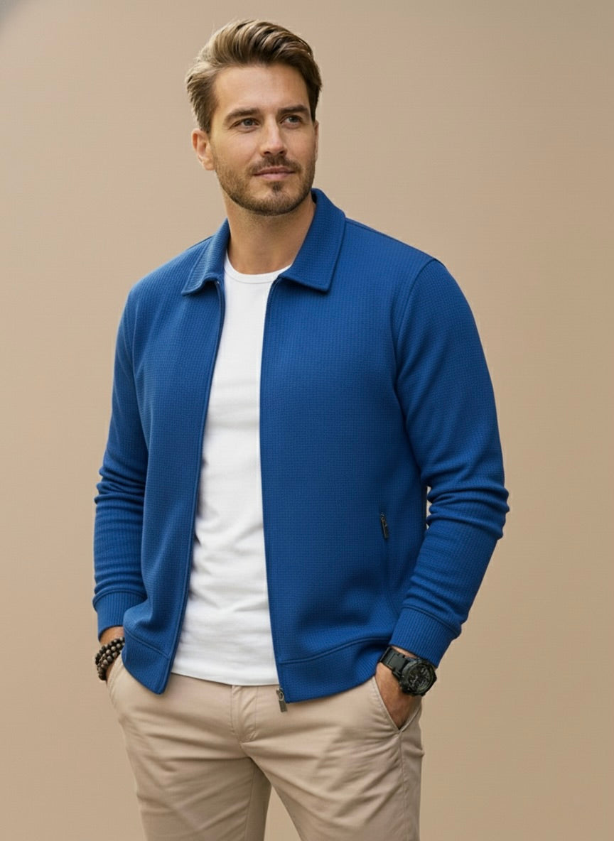 Men’s Zip Up Knit Jacket Casual Lightweight Long Sleeve Cardigan