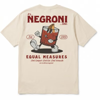 Men's Negroni Cocktail Graphic T-Shirt – Breathable Short Sleeve Tee with Campari-Inspired Print