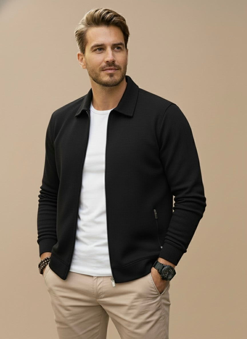 Men’s Zip Up Knit Jacket Casual Lightweight Long Sleeve Cardigan