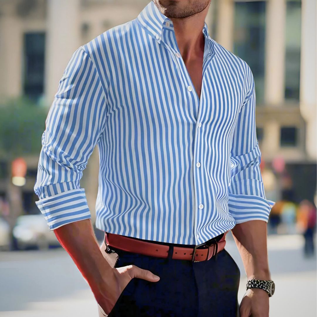 Napoli Classic Striped Men Breathable Shirt Blouse